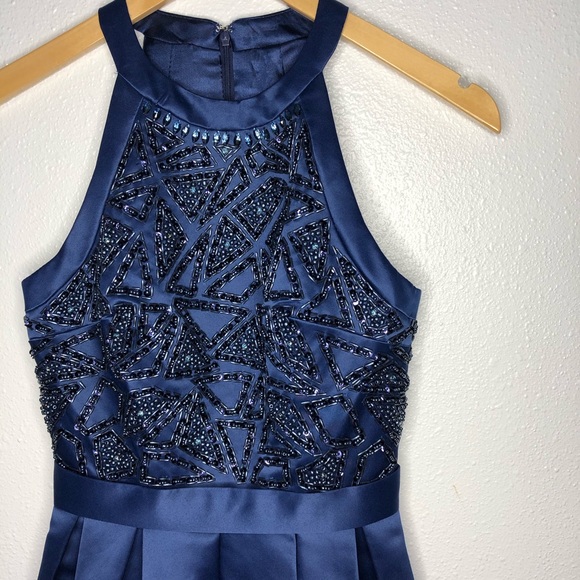 Deep Blue Formal Short Dress - Picture 2 of 3